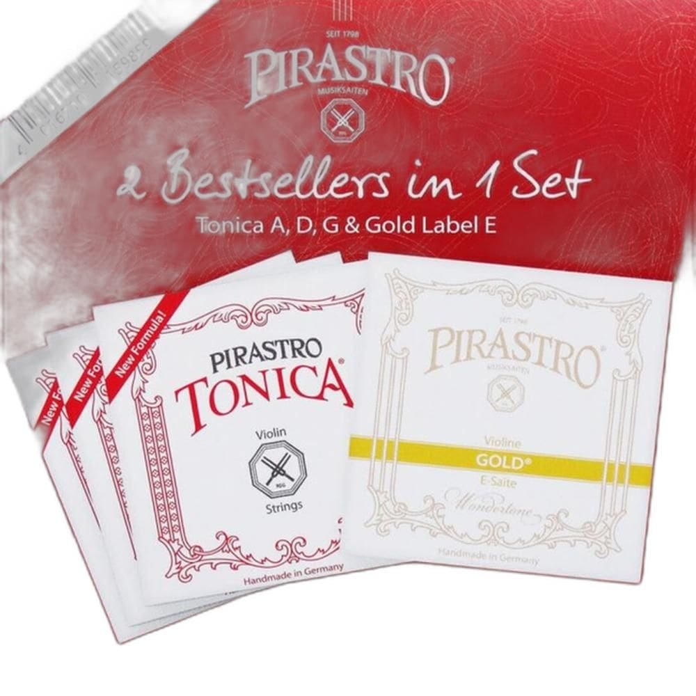 Encordoamento para Violino 4/4 - Especial PIRASTRO TONICA com Mi GOLD