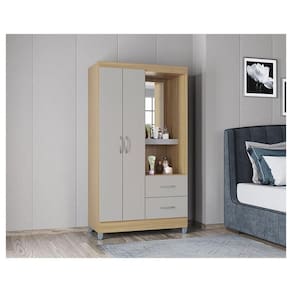 Guarda Roupa Solteiro Ambiente Cordoba 2 Portas Damasco Off White – Poquema
