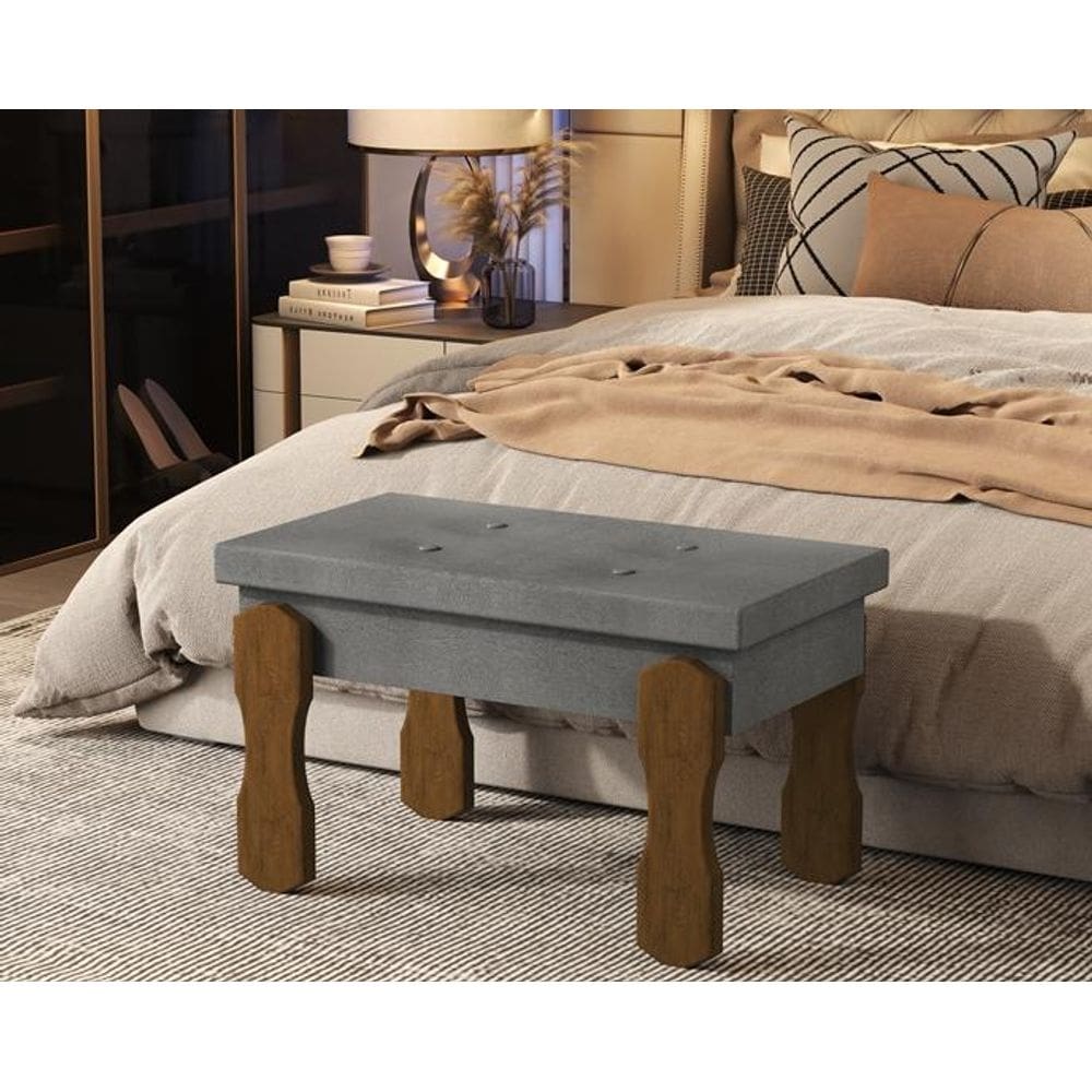 Recamier captone madri pés madeira 0,97 cor cinza