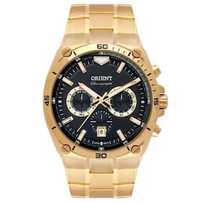 Relógio masculino orient mgssc030 p1kx cronógrafo dourado