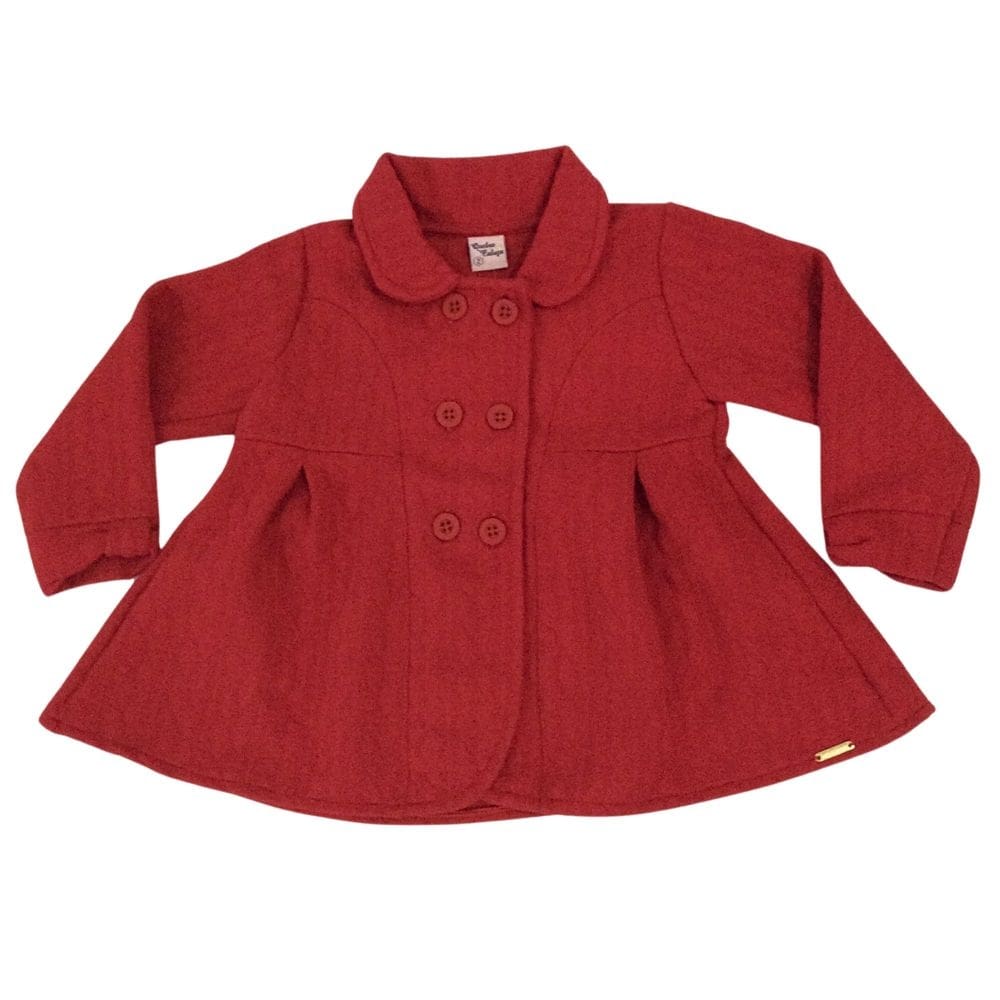 Casaco fem infantil Quebra Cabeça vermelho