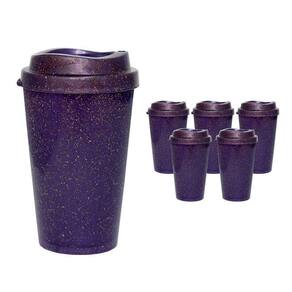Kit 6 copos mug fibra madeira greencolors lilás 320ml