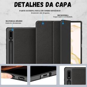 Capa tpu slot p caneta para samsung tab s8+ x800 + película