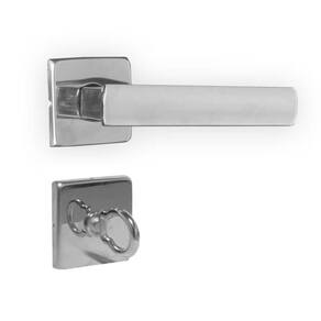 Fechadura banheiro 3f design roseta quadrada cromada 40mm