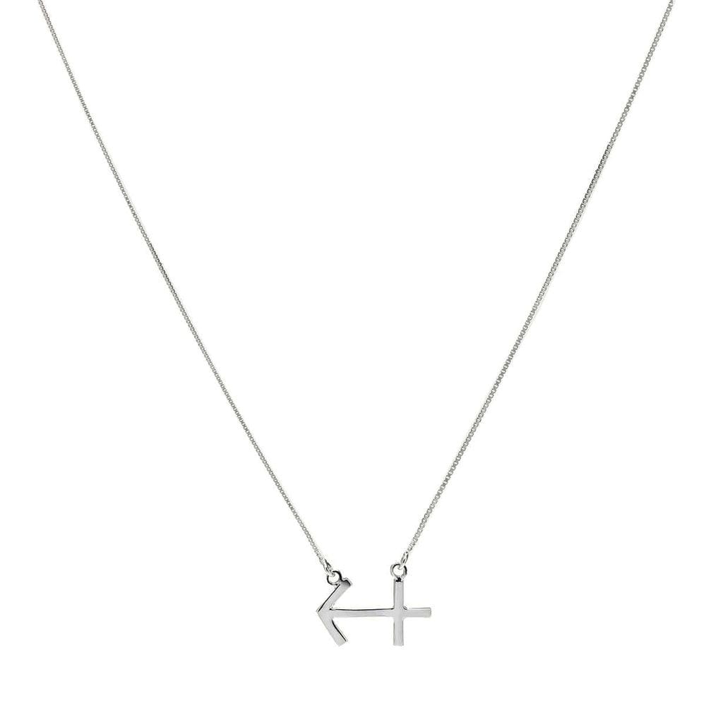 Gargantilha Signo Sagitário Em Prata Com Ródio Branco