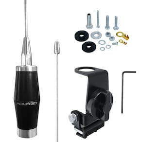 Kit Enfeite Antena Px 1,40m Suporte Portas Malas Capô Capu Parafusos Anti-furto