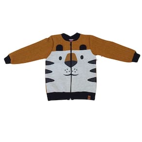 Jaqueta moleton infantil masc Quebra Cabeça cru/mostarda