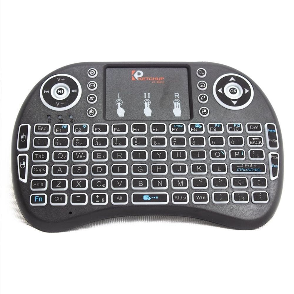 Mini teclado sem fio portátil usb wireless tv pc vídeo games