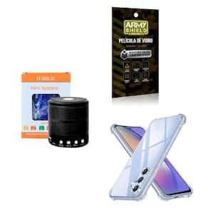 Capinha samsung a24 + caixa de som bluetooth + película 3d