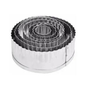 Jogo Cortador Redondo Crespo (Ondulado) Kit Com 7 Peças Em Aço Inox