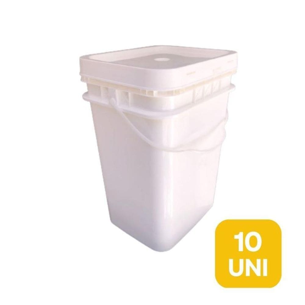Balde retangular 20l p suco natural atóxico 10 unid