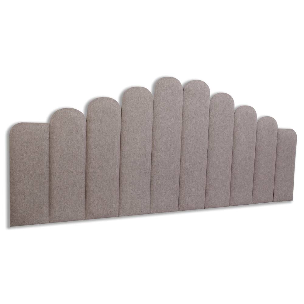 Cabeceira King Estofada Kit 10 Placas Concha - Linho Castor