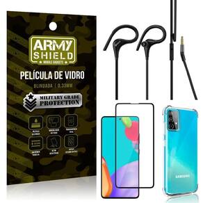 Capinha samsung a52 a52s + fone sport hs92 + pelicula 3d