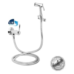 Ducha higiênica chuveirinho gatilho metal cromado 1/4 volta
