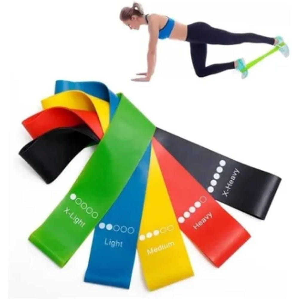 Kit 5 fitas elásticas - mini band fit 5
