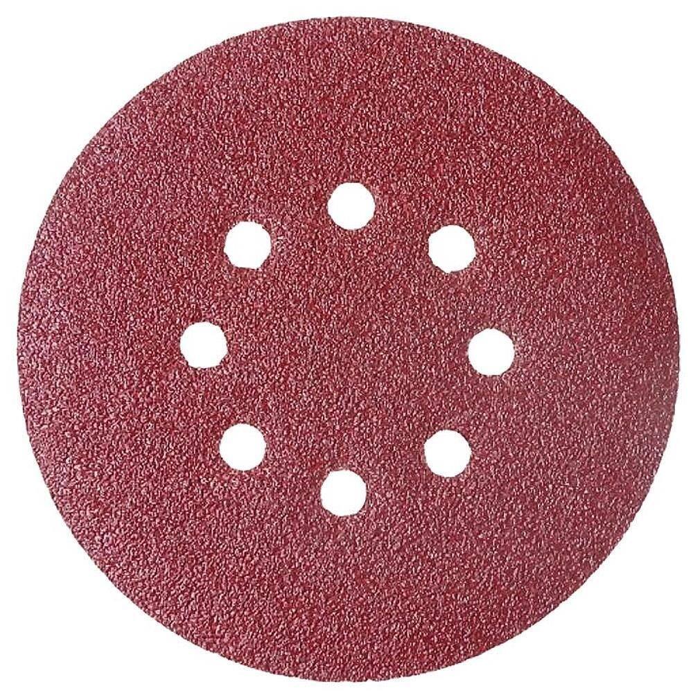 Disco de lixa tiras aderentes vermelho 150mm grão 180 starfer 10