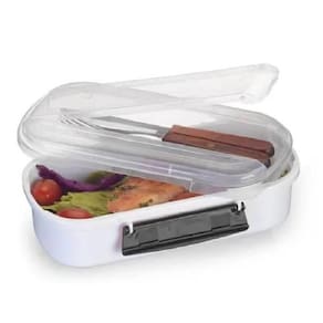 Marmita com porta talheres 715ml preto 11x21x6,4cm