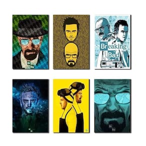Quadro decorativo breaking bad 6 peças 30x20 para quarto m2