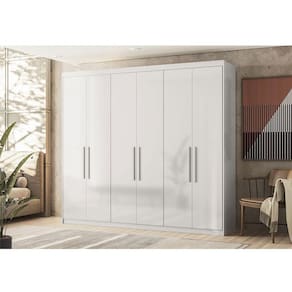 Guarda Roupa Casal Ambiente Venice 62080 Branco Brilho - Demóbile
