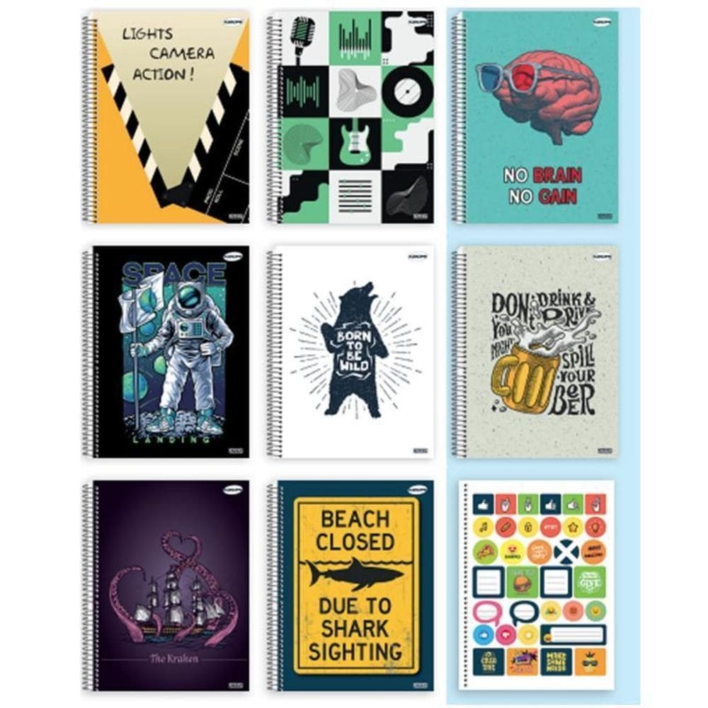 Caderno universitario 10m cd ad 200f kbom masc sao domingos