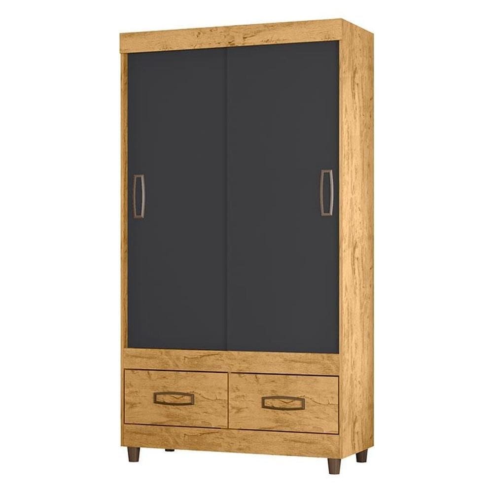 Guarda Roupa Solteiro 2 Portas 20022 Freijó Carbono Flex – Araplac