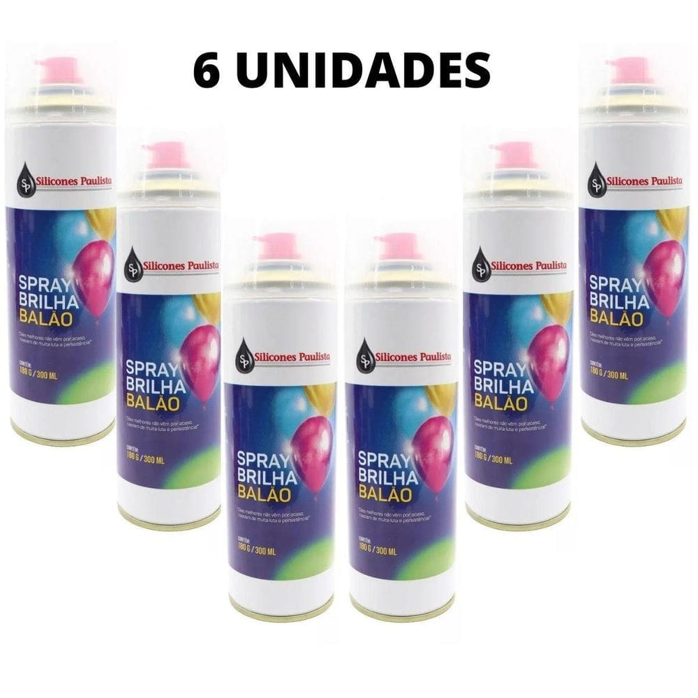 Brilha balão spray bexiga festa buffet 300ml decoração 6 un