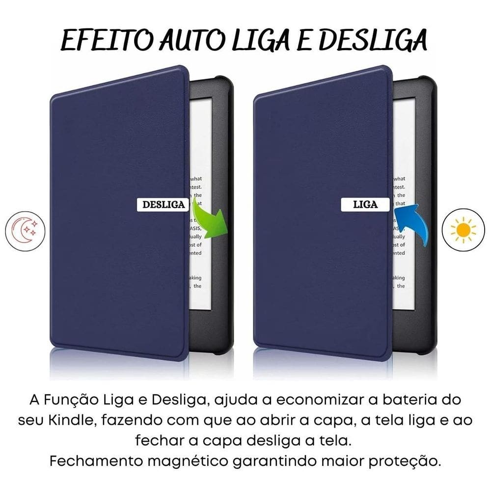 Capinha case couro sintético para kindle 11 6.8 polegadas