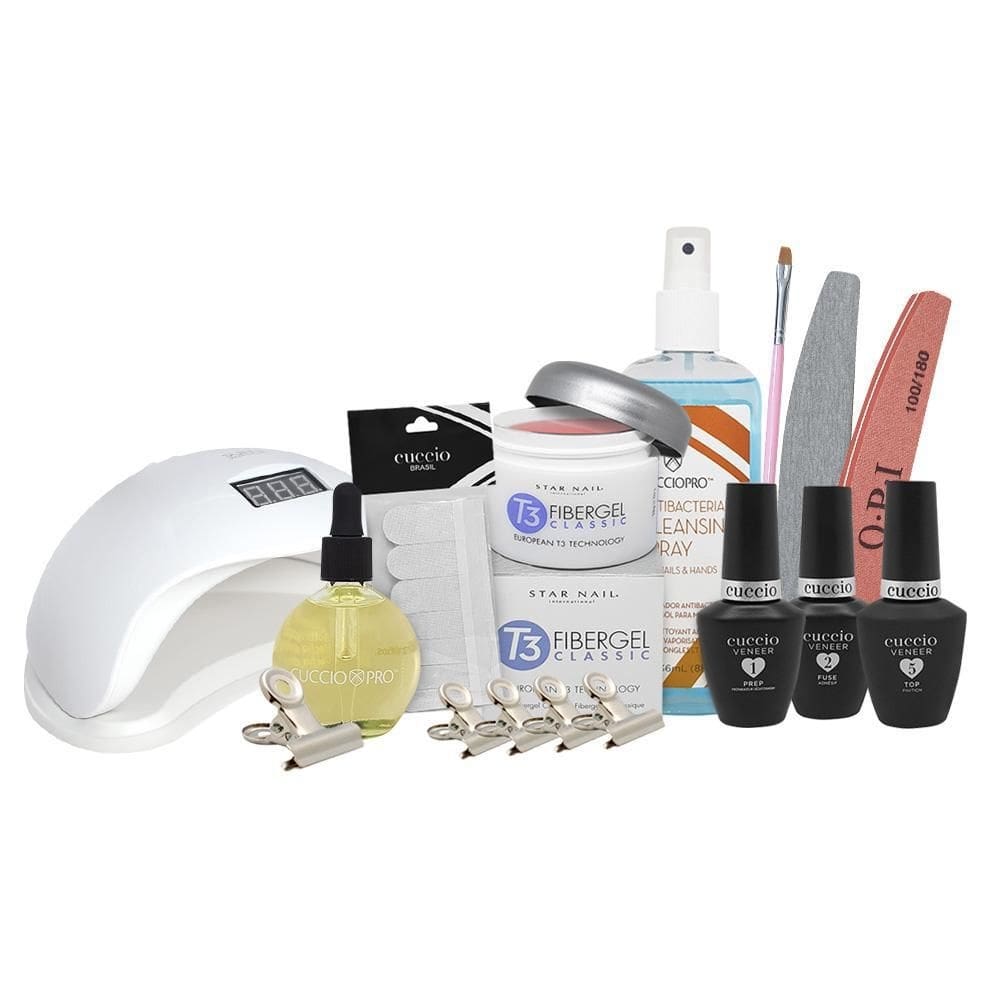 Kit cuccio unha de gel fibra de vidro completo e cabine sun