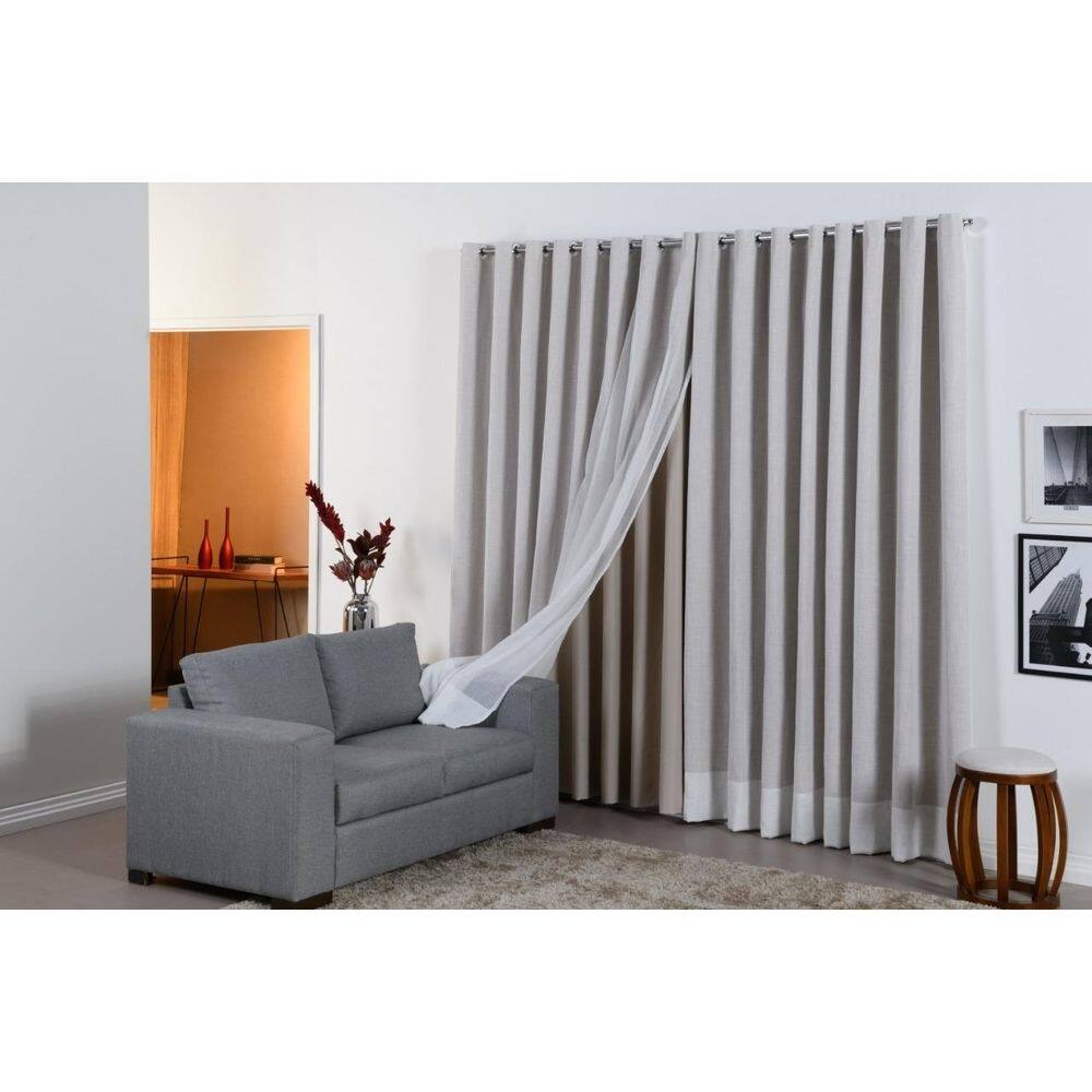 Cortina gaze de linho e blackout 4,0 mts x 2,30 mts p/varão