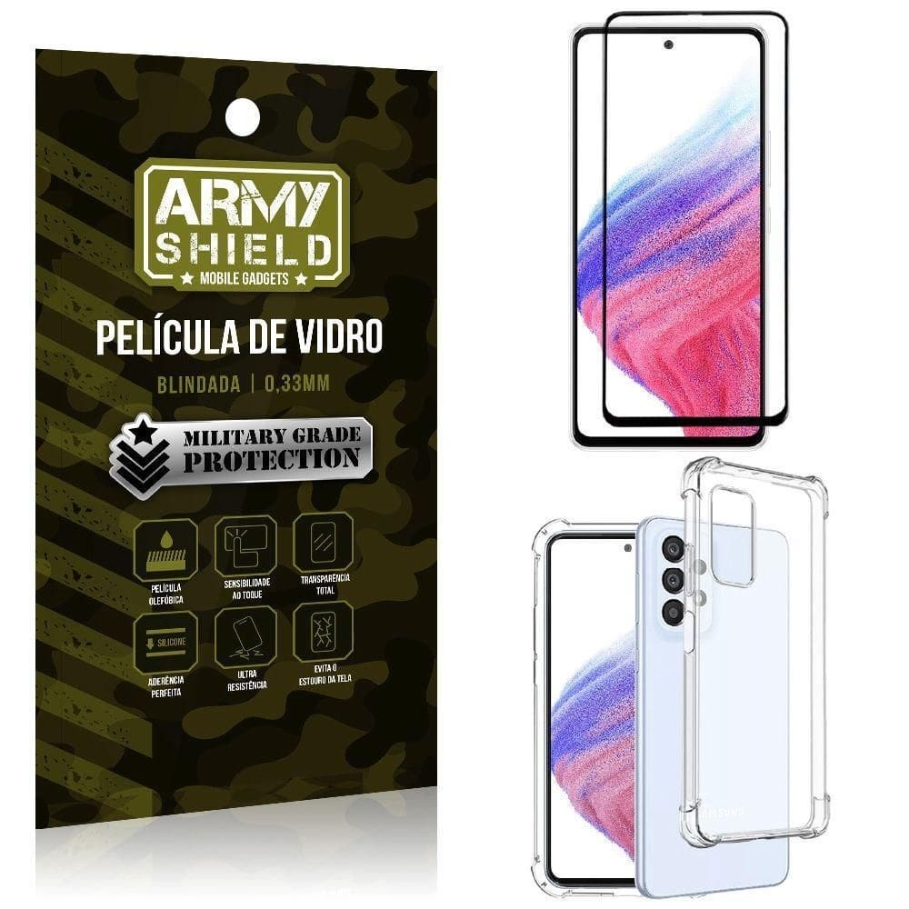 Case capinha samsung a53 + película de vidro 3d - armyshield