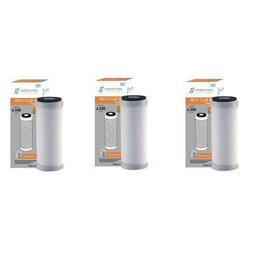 Refil carbon block 7 902-0011  3 unidades  hidrofiltros