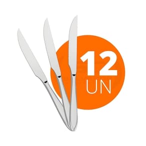 12 facas churrasco luxo laguna em aço inox fitop tramontina