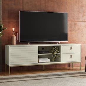 Rack para TV Até 60 Polegadas Industrial Dior Off White - Olivar Móveis
