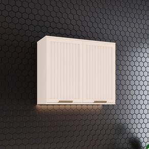 Armário Aéreo 2 Portas Ripado 80 cm Ambiente Connect Off White – Henn