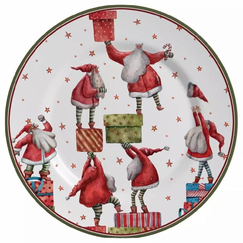 Jogo de pratos raso father christmas alleanza c/6 unid 1lin