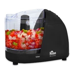 Mini Processador de Alimentos 220V 500ml Lâminas em Inox - Preto 120W - Kian