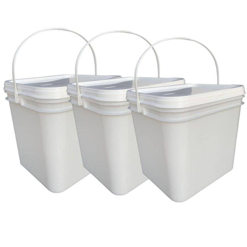 Balde para graxas 3.6 lts tampa lacre - 3 pçs
