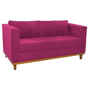 Sofá 2 Lugares Europa Suede Doce Sonho Móveis Cor Pink
