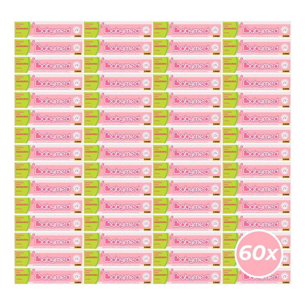 Kit 60 Pomadas Para Prevenção De Assaduras Babymed Rosa 45g