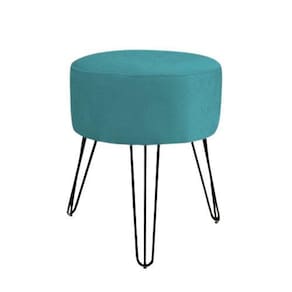 Puff banqueta redondo magnus azul tiffany aramado