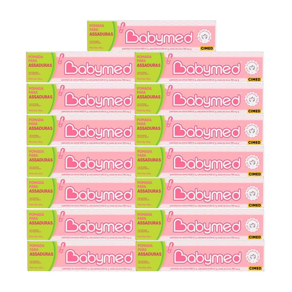 Kit 15 Pomadas Para Prevenção De Assaduras Babymed rosa 45g