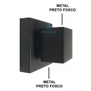Acabamento quadrado de metal preto fosco para registro