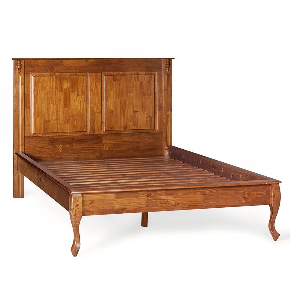 Cama Queen 160cm em Madeira Maciça Hannover 60835 Linz Móveis - Imbuia Glazer