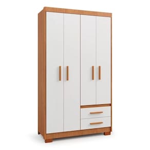 Guarda Roupa Casal 4 Portas 2 Gavetas Primacy Freijó Off White