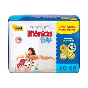 Fralda Infantil Turma da Mônica Giga Tamanho XG 68 Unidades