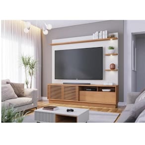 Estante Home Theater Ambiente Campeche Freijó Off White Matte - Colibri