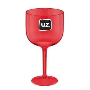Taça para gin drinks 600ml acrílico transparente uz vermelha