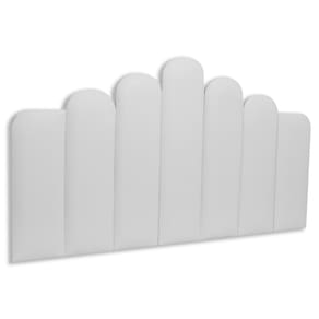 Cabeceira Casal Estofada Kit 7 Placas Concha - Courino Branco