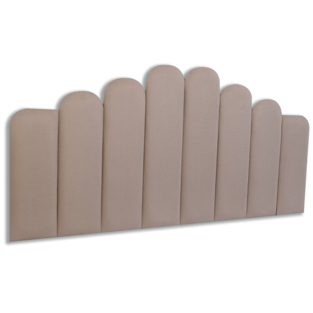 Cabeceira Queen Estofada Kit 8 Placas Concha - Suede Bege