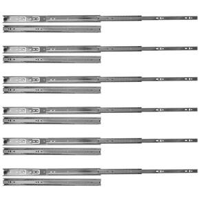 Kit 12 corrediça telescópica 450mm x 35mm 35kg gaveta 6 par